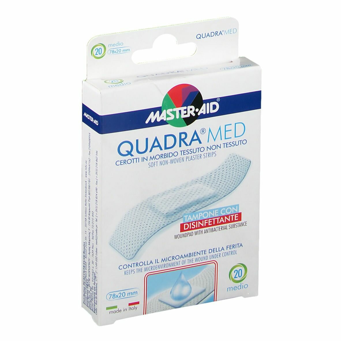 Cerotto master-aid quadra dermoattivo medio 20 pezzi