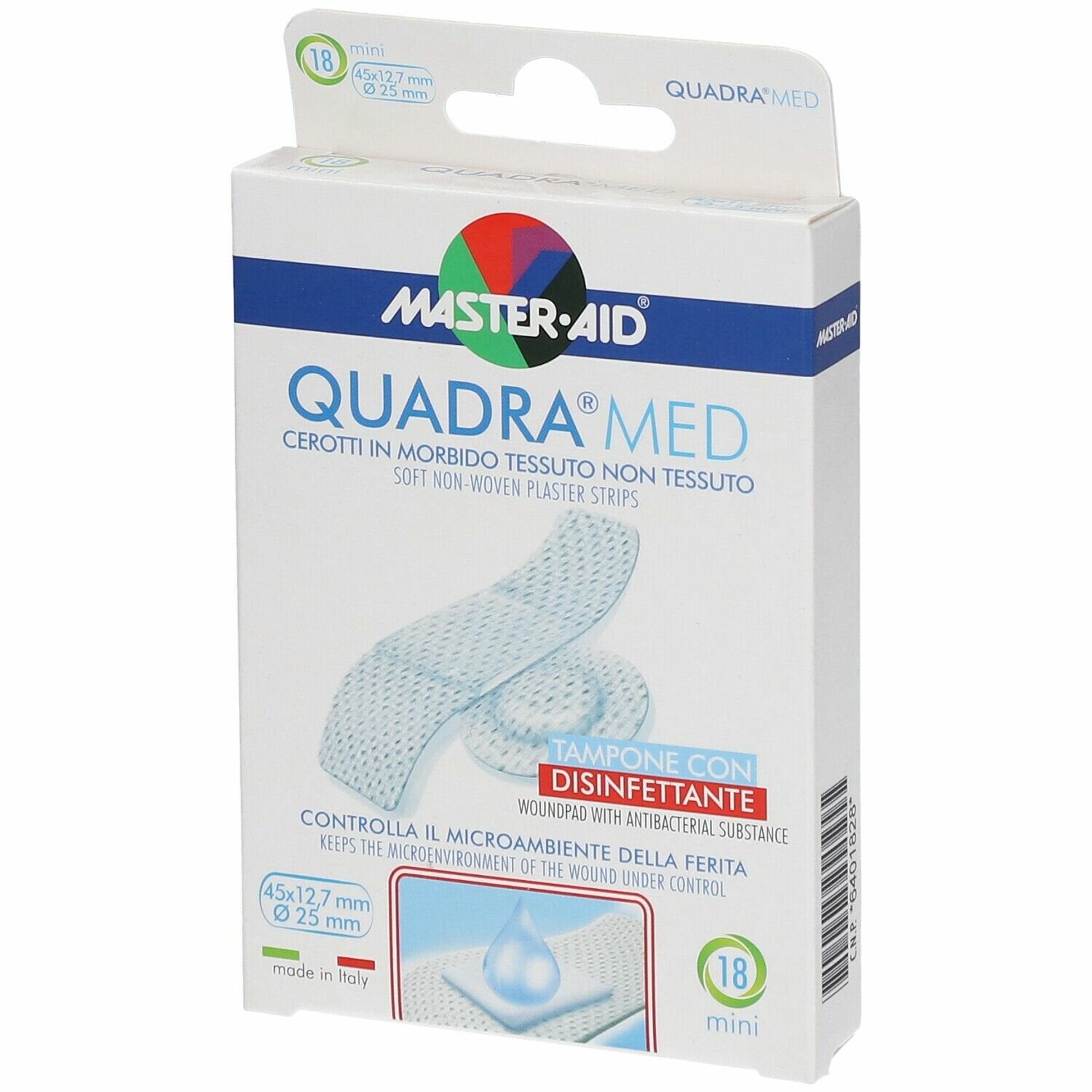Cerotto master-aid quadra dermoattivo mini 18 pezzi
