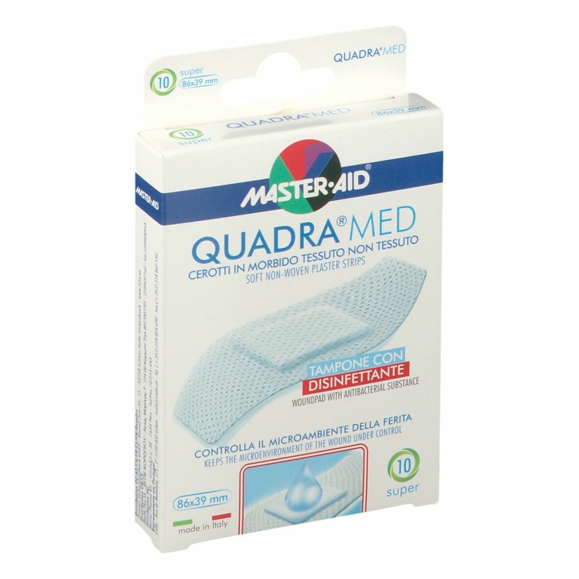 Cerotto master-aid quadra dermoattivo super 10 pezzi