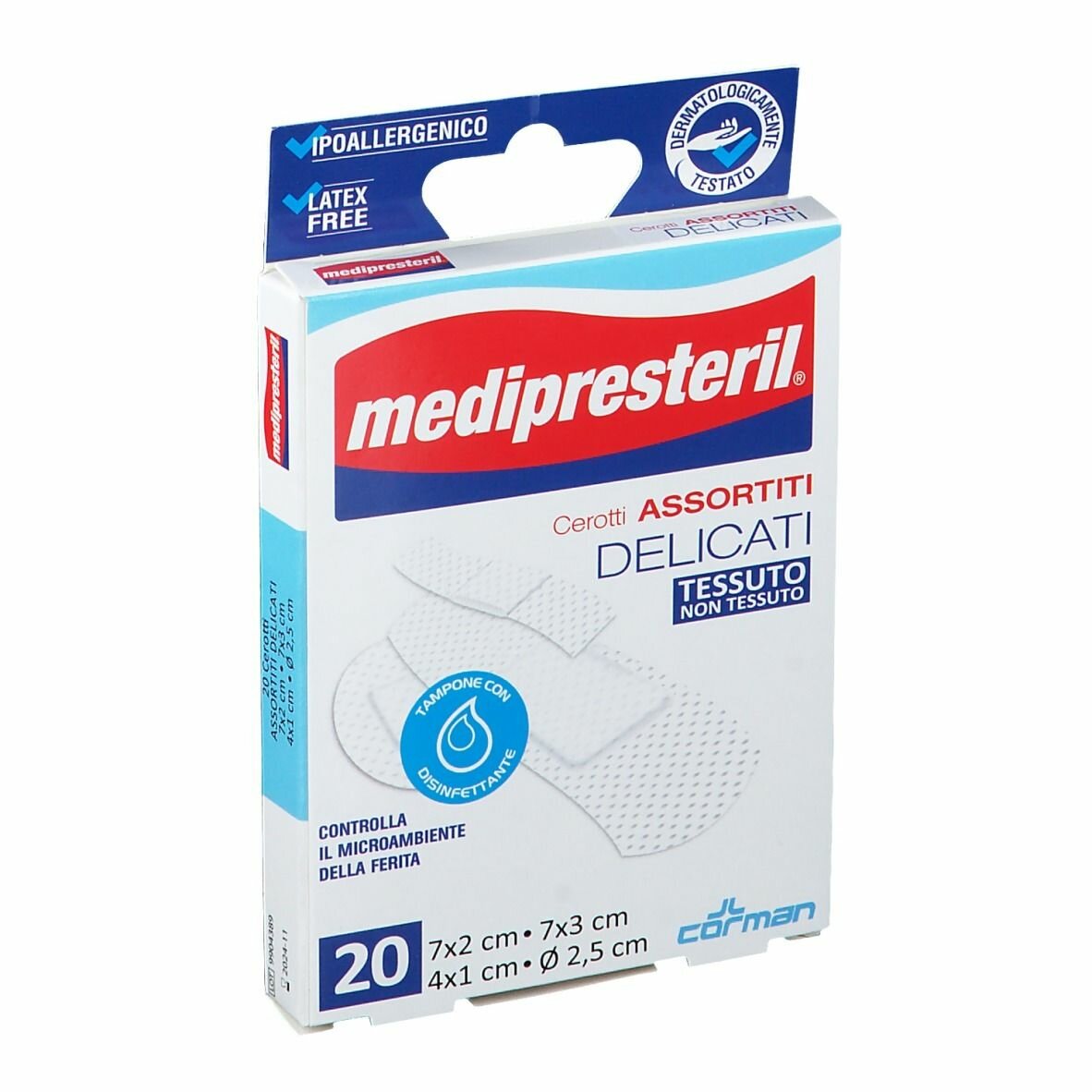 Cerotto medipresteril cerotti delicati assortiti 4 formati 20 pezzi