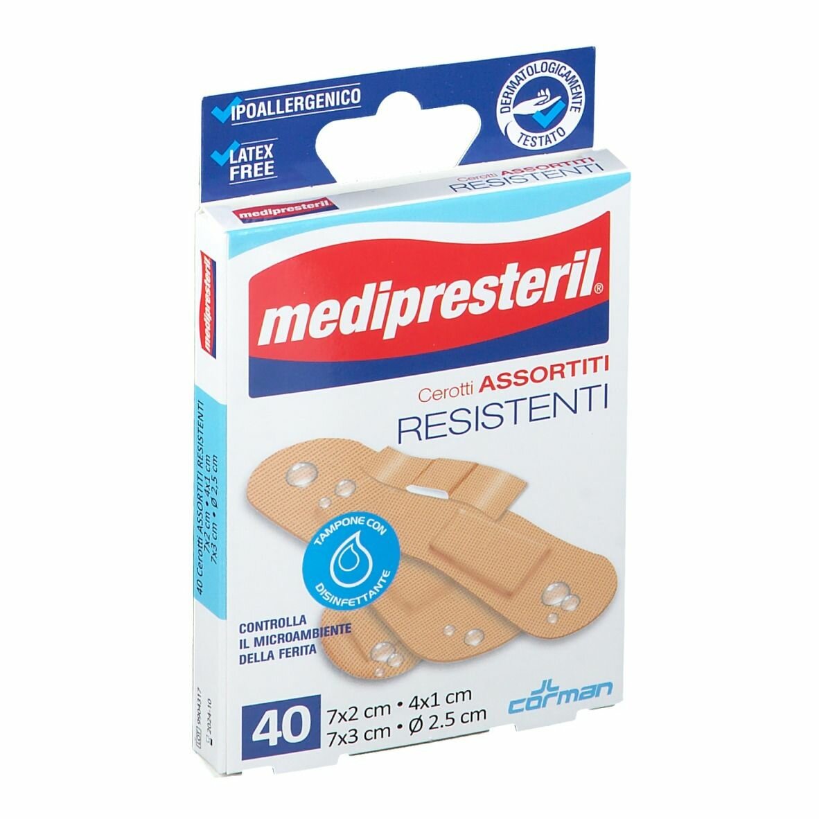 Cerotto medipresteril resistenti confezione assortita 4 formati 40 pezzi