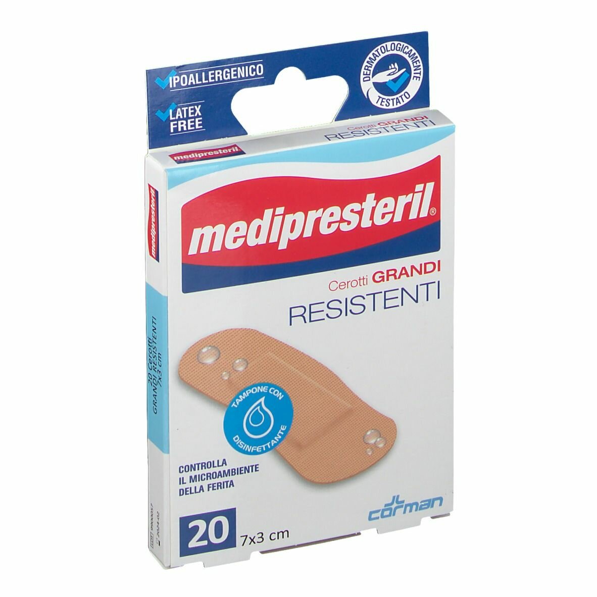 Cerotto medipresteril resistenti grandi 7x3cm 20 pezzi