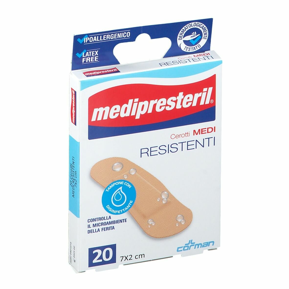 Cerotto medipresteril resistenti medi 7x2cm 20 pezzi