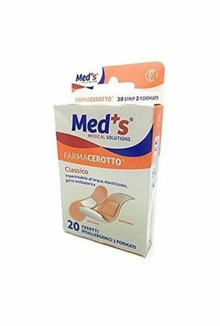 Cerotto meds strips poliuretano ipoallergenico classico l/xl20 pezzi