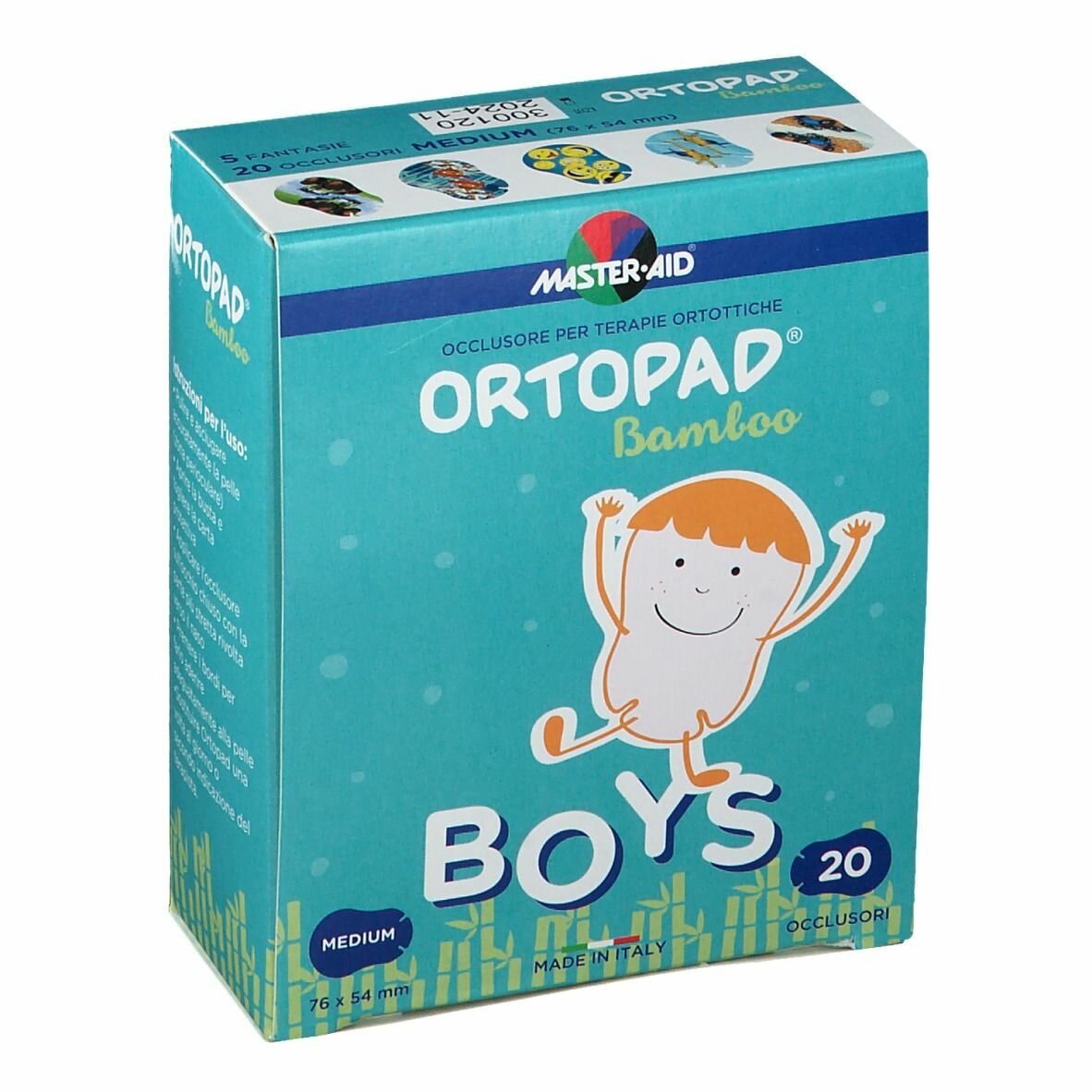 Cerotto oculare per ortottica ortopad boys m 5,4x7,6 20 pezzi