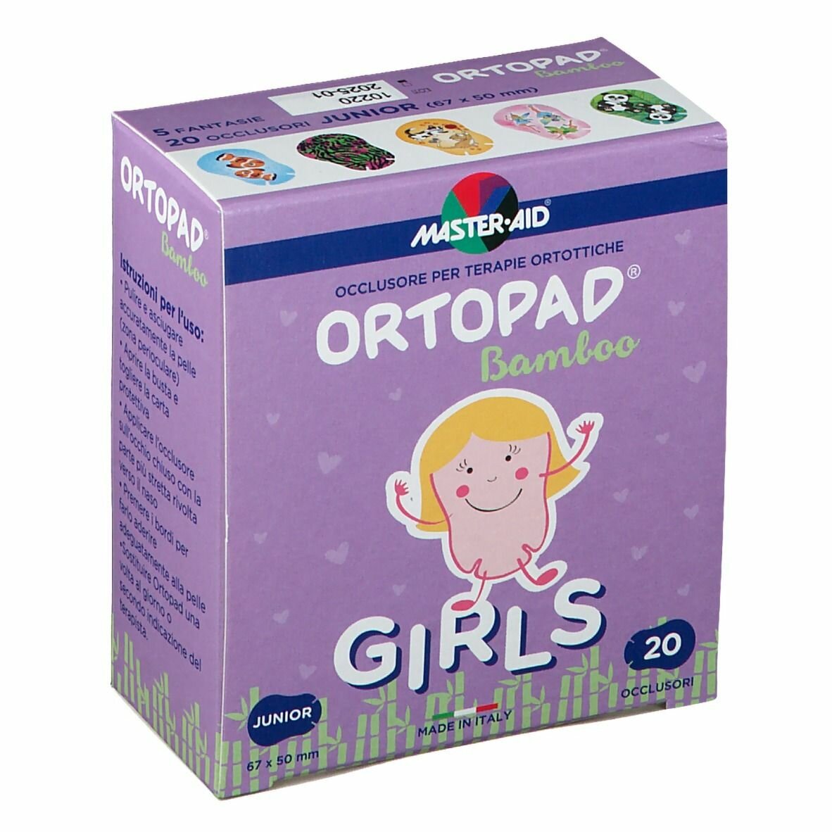 Cerotto oculare per ortottica ortopad girls junior 5x6,7 20pezzi