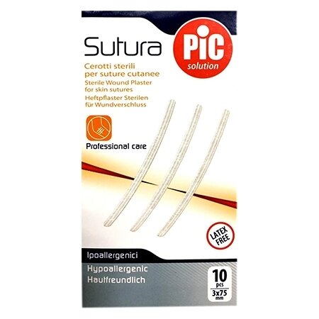Cerotto per sutura pic solution 3 x 75 mm 10 pezzi