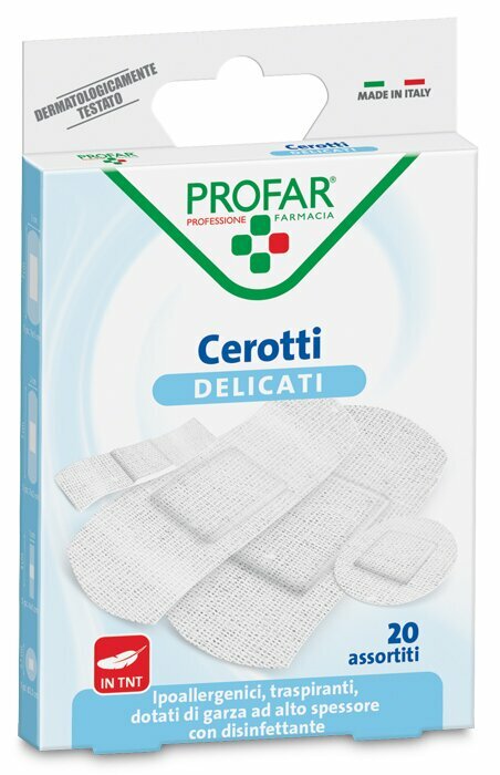 Cerotto tessuto non tessuto delicato assortiti 20 pezzi profar