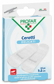 Cerotto tessuto non tessuto delicato medi 7x2 cm 20 pezzi profar