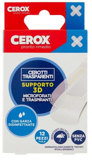 Cerox plus 3d cerotti classici grandi trasparenti 12 pezzi