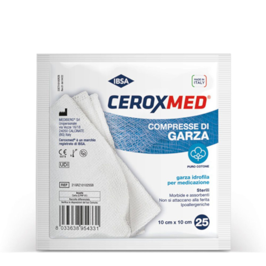 Ceroxmed Garza Idrofila 10x10cm 25 Pezzi