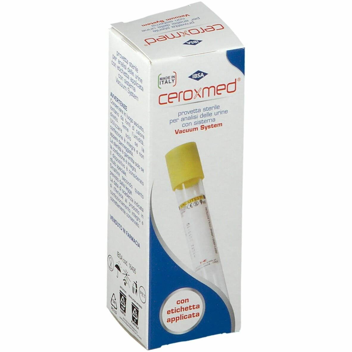 Ceroxmed provetta urine con sistema vacuum system 1 pezzo