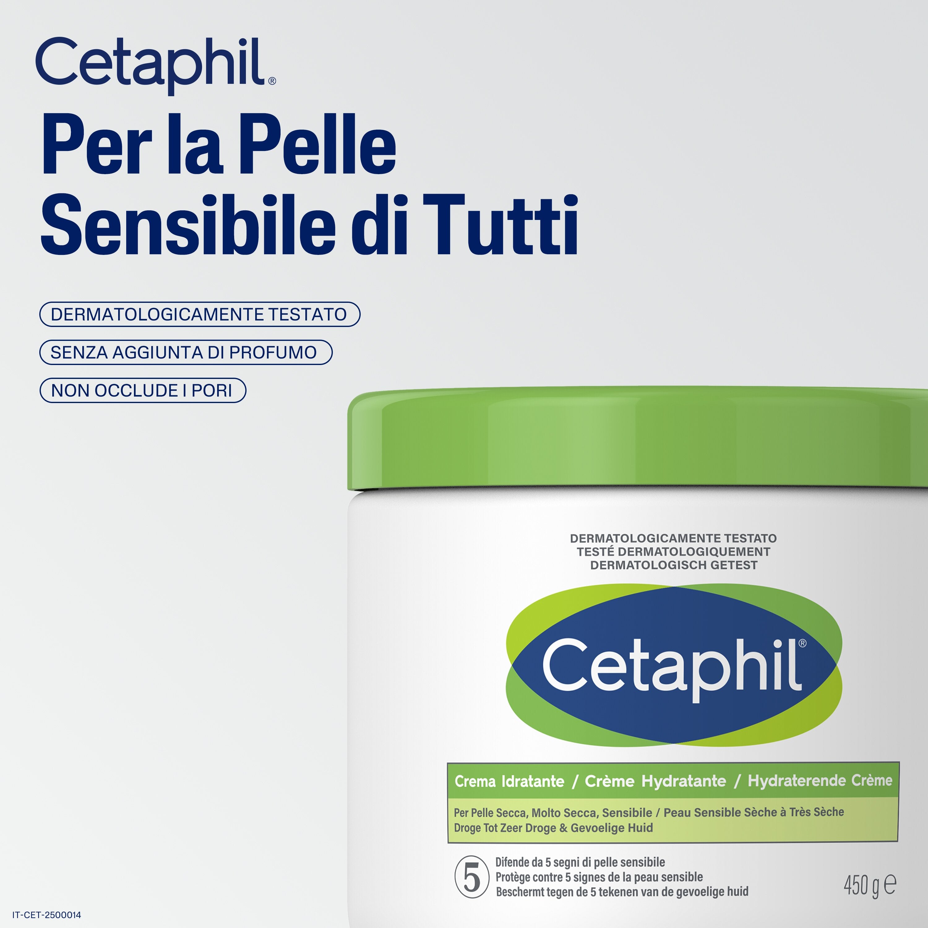 Cetaphil Crema Idratante Viso e Corpo Idratazione intensa 450 g