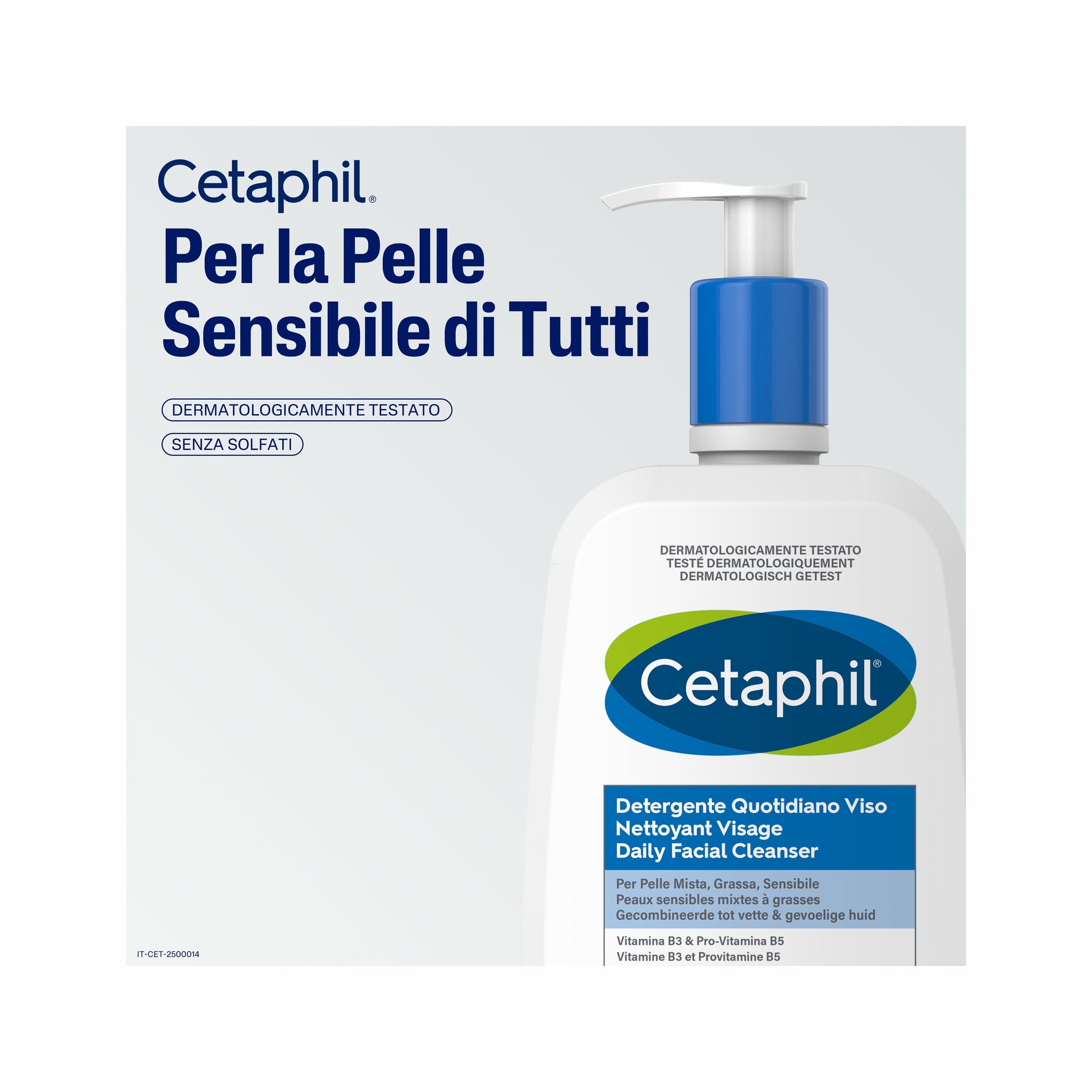 Cetaphil Detergente Quotidiano Viso Pelle Mista Grassa 470ml