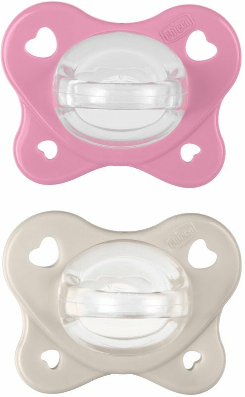 Chicco dual soft succhietto rosa 6-16 mesi 2 pezzi