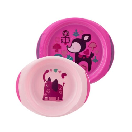 Chicco piatto fondo e piano 12 mesi+ rosa/verde