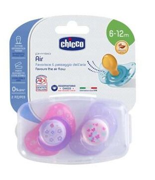 Chicco succhietto air lumi in caucciu' 6-16 mesi 2 pezzi