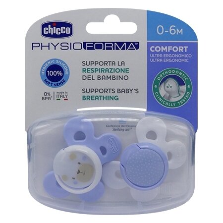 Chicco succhietto comfort boy silicone 0-6 mesi 2 pezzi