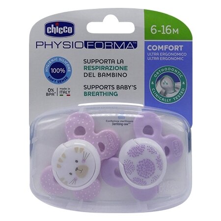 Chicco succhietto comfort girl in silicone 6-16 mesi 2 pezzi