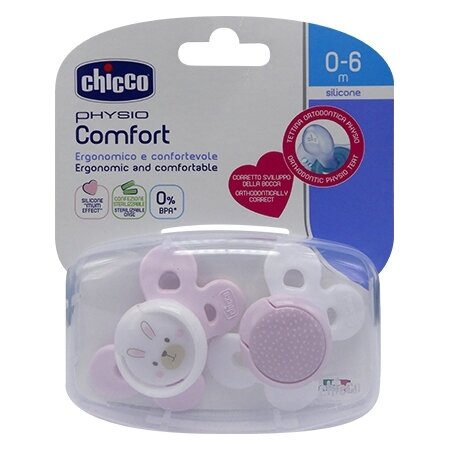 Chicco succhietto comfort girl silicone 0-6 mesi 2 pezzi