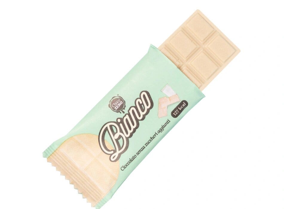 Choco zero tavoletta cioccolato bianco senza zuccheri aggiunti 25g