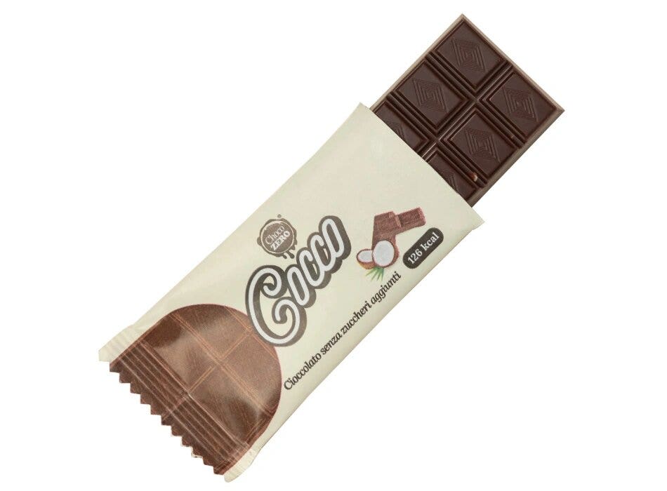 Choco zero tavoletta cioccolato e cocco senza zuccheri aggiunti 25g