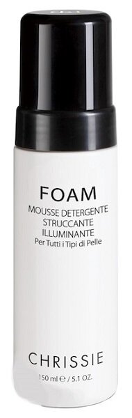 Chrissie foam mousse detergente struccante illuminante tutti tipi di pelle 150 ml