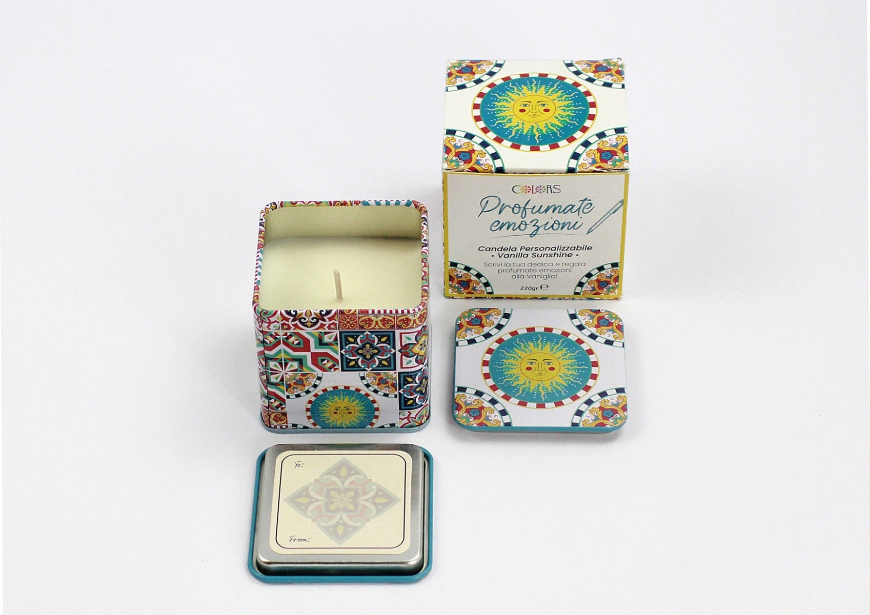 Colors candela profumata personalizzabile vanilla sunshine