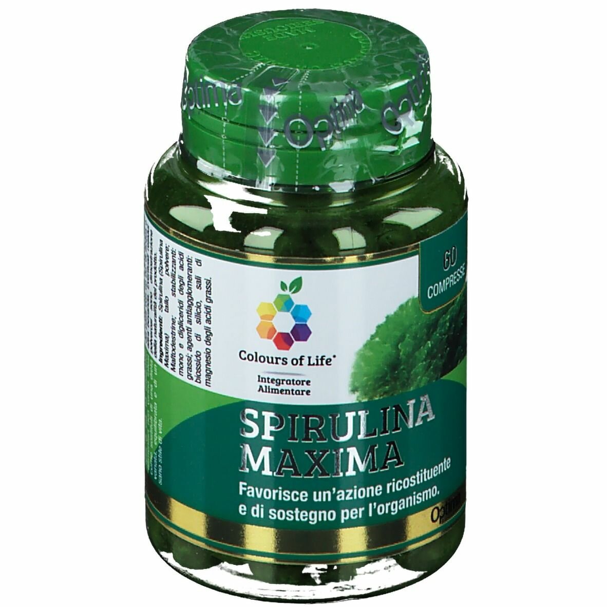 Colours of life spirulina maxima 60 compresse 1000 mg