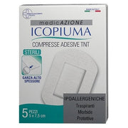 Compressa adesiva tessuto non tessuto 7,5 x 5 cm 5 pezzi