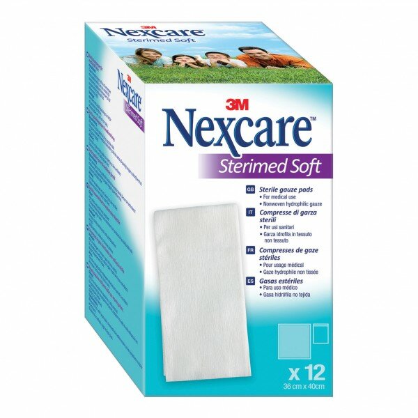 Compresse di garza sterili nexcare sterimed soft 36 x 40 cmmultilingual 12 pezzi