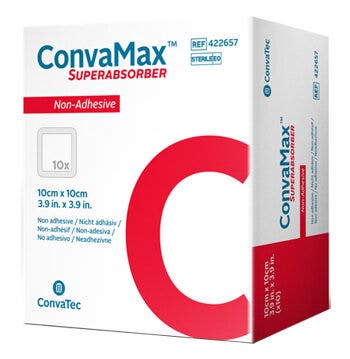 Convamax superabsorber non-adhesive medicazione sterile 7.5x7.5cm 10 pezzi