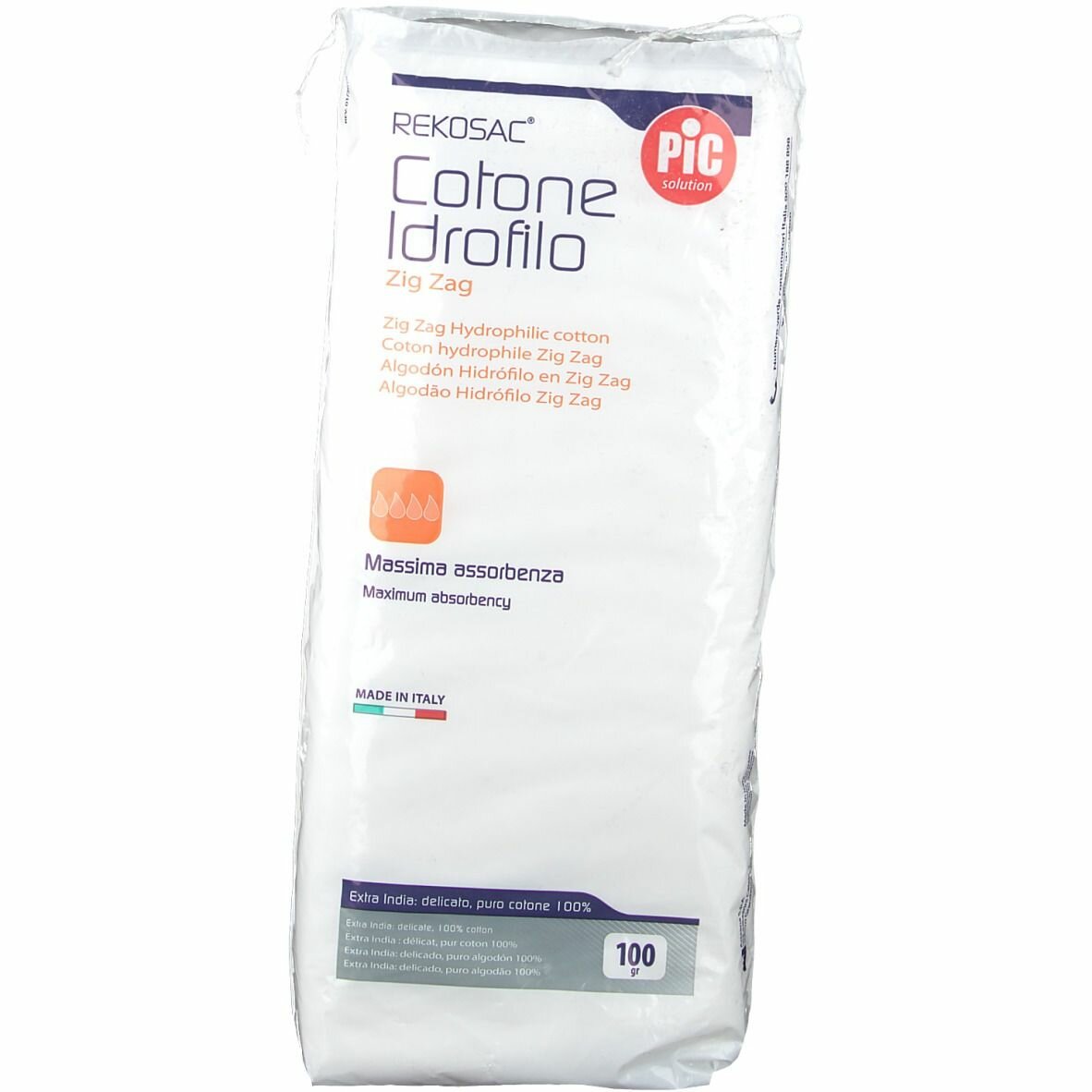 PIC Rekosac Cotone Idrofilo Zig Zag 100 g con fustella