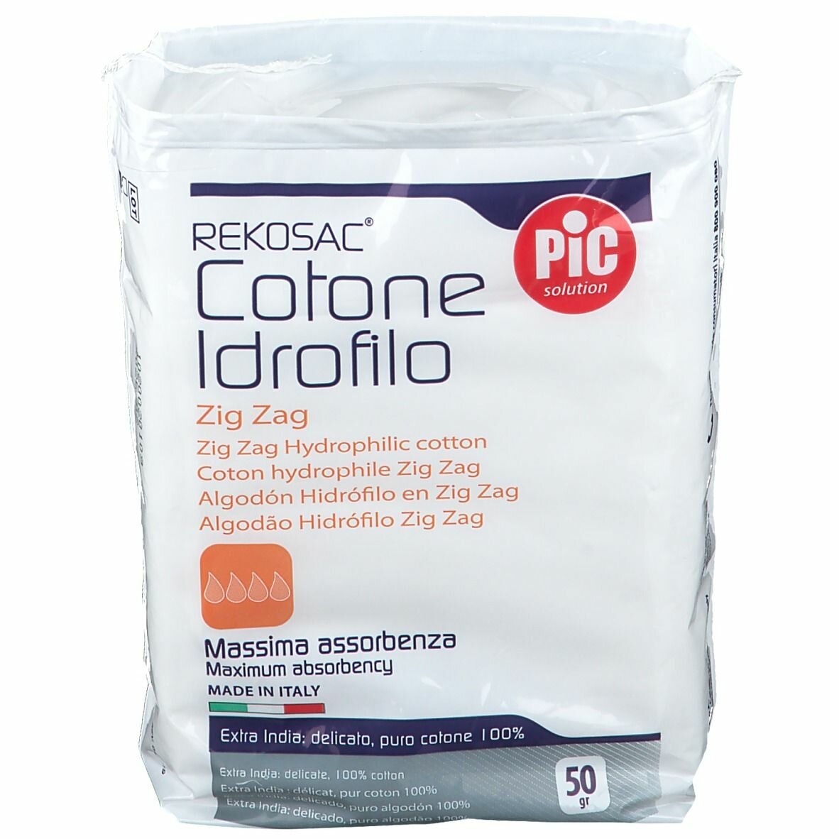 Cotone idrofilo pic rekosac zig zag 50 g