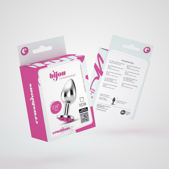  Crushious Plug Anale Bijou Rosa 7 cm Con Custodia Di Velluto