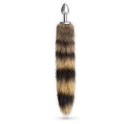 Crushious plug anale foxy in metallo argentato con coda
