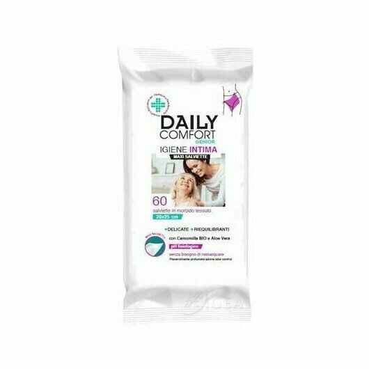 Daily comfort senior panni detergenti igiene intima 60 pezzi
