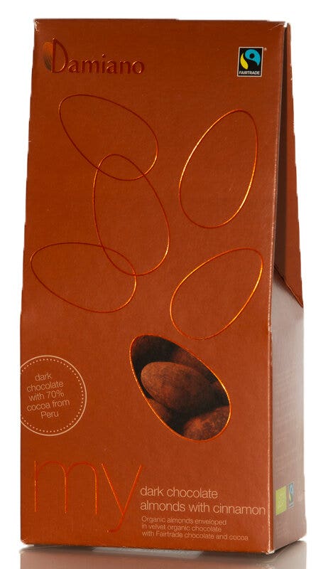 Damiano mandorle bio al cioccolato fondente & cannella 100g