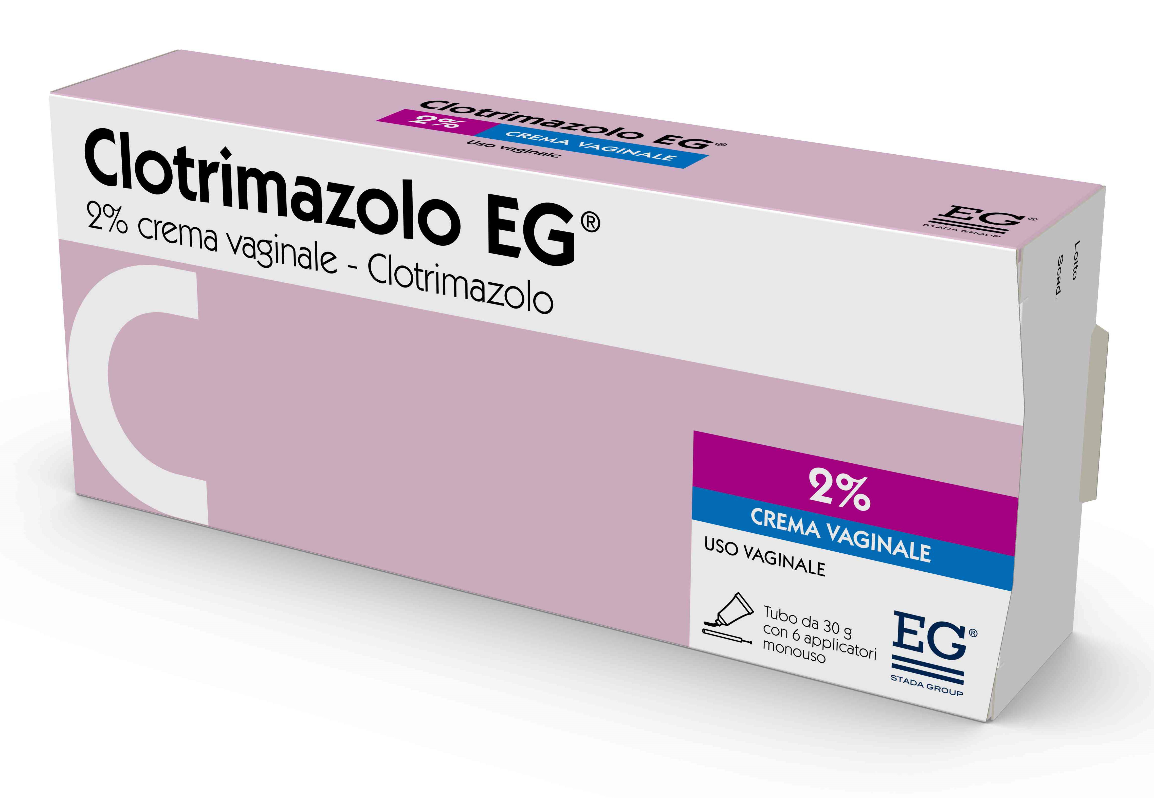 Clotrimazolo eg 2% Crema Vaginale 1 Tubo in al da 30 g con 6 Applicatori Monouso
