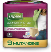 Depend comfort protect donna mutandina assorbente large supea assorbente 9 pezzi