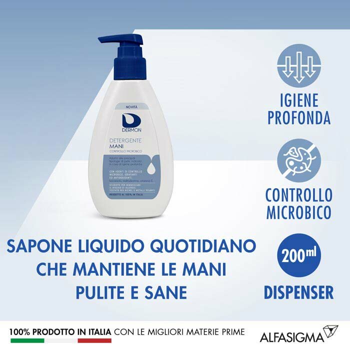 Dermon detergente mani controllo microbico 200 ml