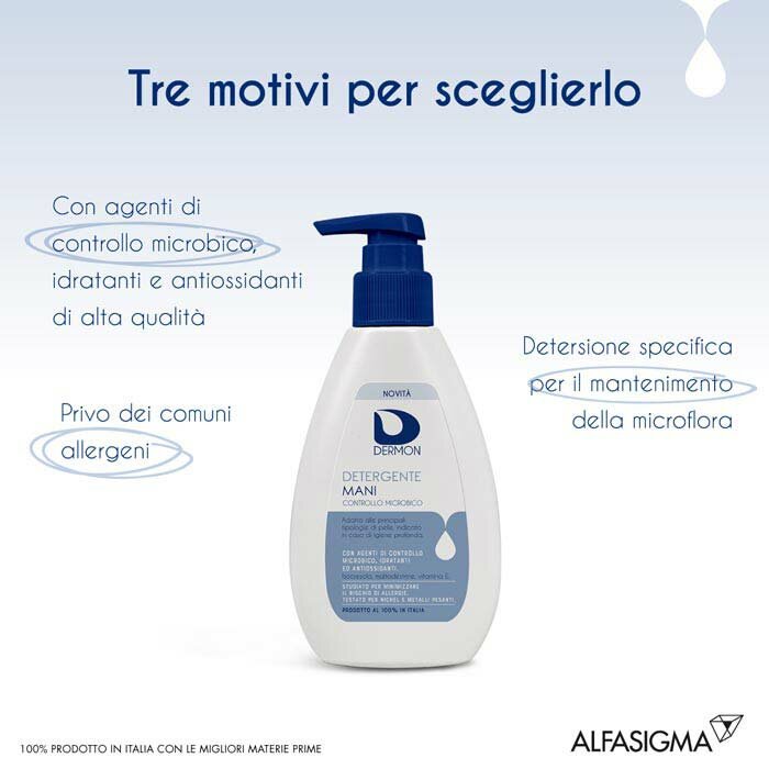 Dermon detergente mani controllo microbico 200 ml