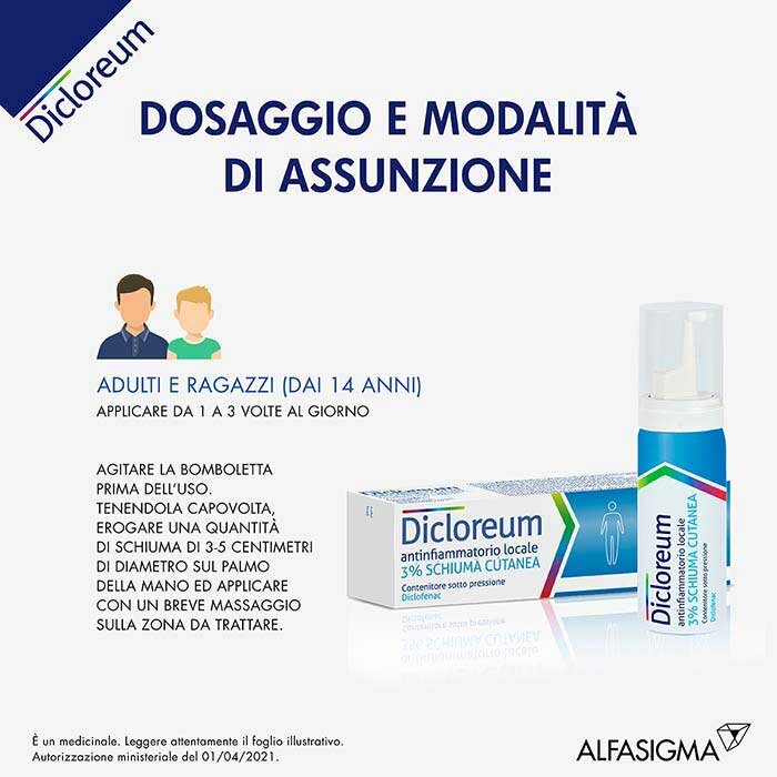 Dicloreum schiuma 3% per dolori articolari e muscolari 50g