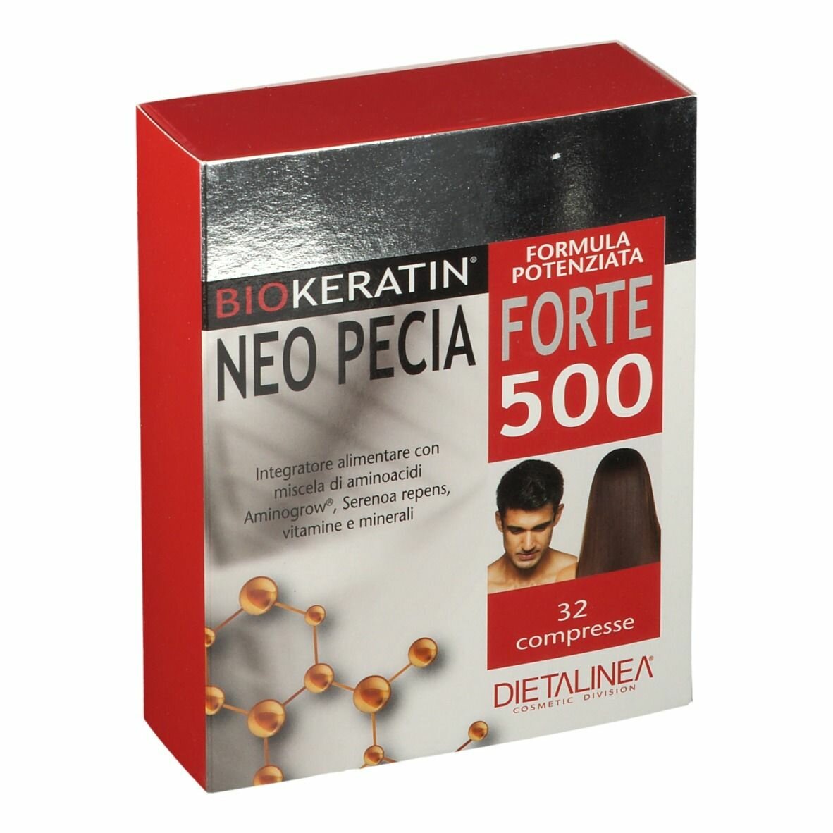 Dietalinea biokeratin neo pecia forte 500 32 compresse 4 blister in astuccio 48 g