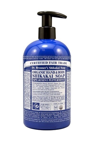 Dr bronner's organic sugar soap peppermint 355 ml