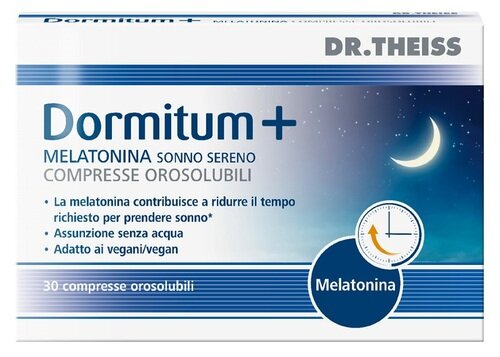 Dr theiss dormitum + melatonina sonno sereno 30 compresse orosolubili