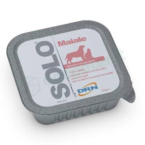 Drn Solo Maiale 100% Mangime Monoproteico Cani e Gatti 100g