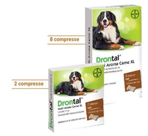 Drontal multi aroma carne xl - 525 mg + 504 mg + 175 mg compresse per cani 8 compresse