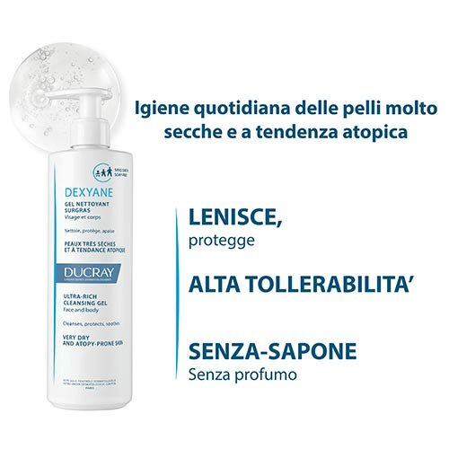 Ducray Dexyane Gel Detergente Surgras Viso e Corpo 400 ml