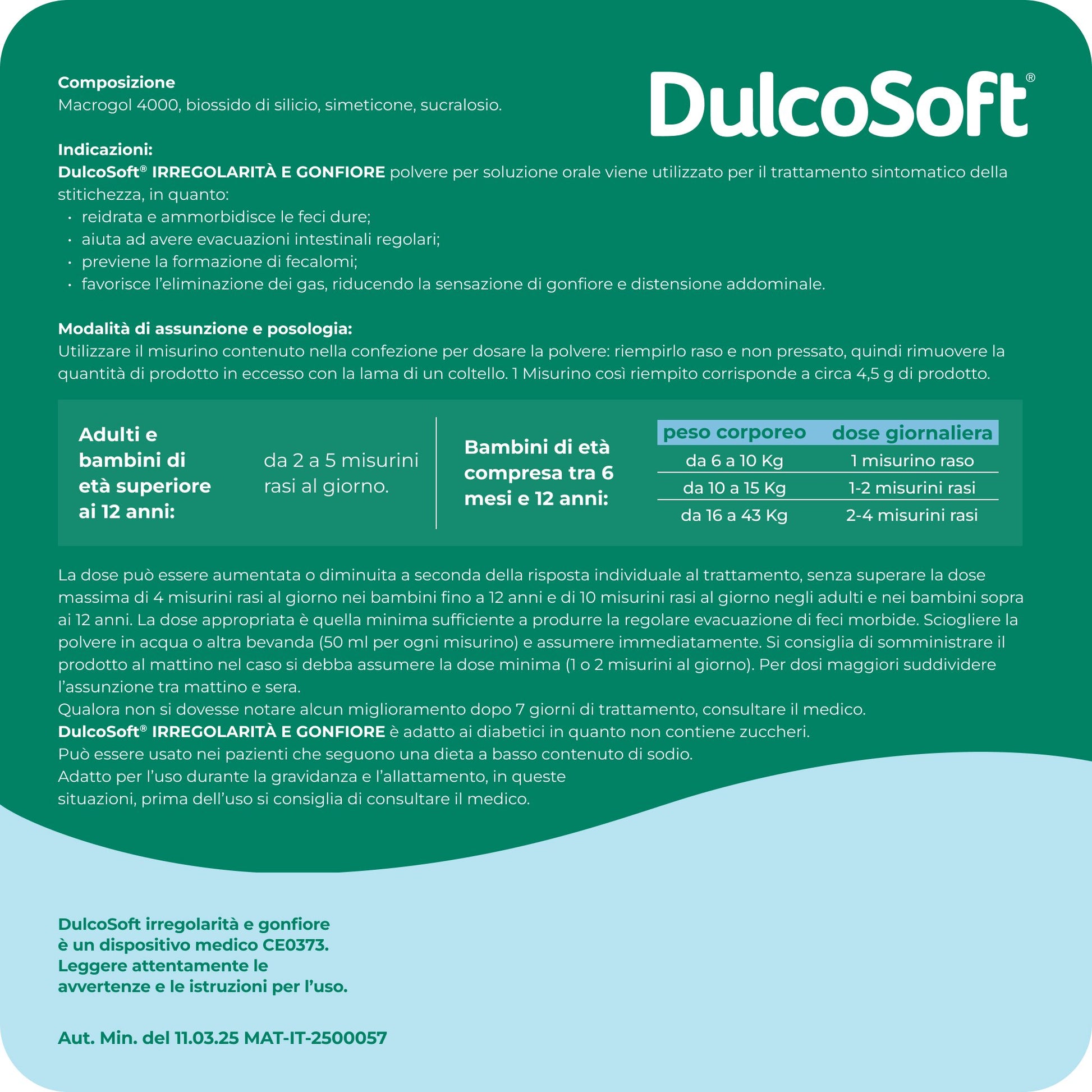 DulcoSoft Irregolarità e Gonfiore Lassativo Macrogol e Simeticone per Stitichezza e Pancia Gonfia 200g